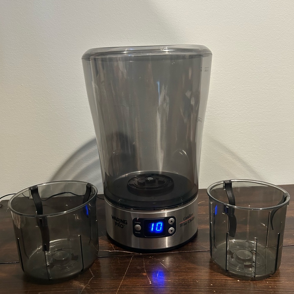 Waring Pro Codless Wine Chiller PC50 Revolving Timer Display Charger Battery